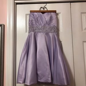 Lavender Fit&Flair Sweetheart Neckline Dress